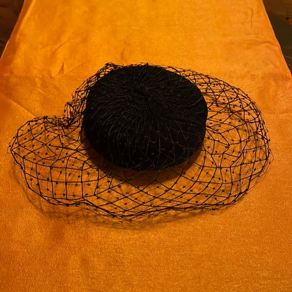 Beautiful Pillbox Hat Navy Blue